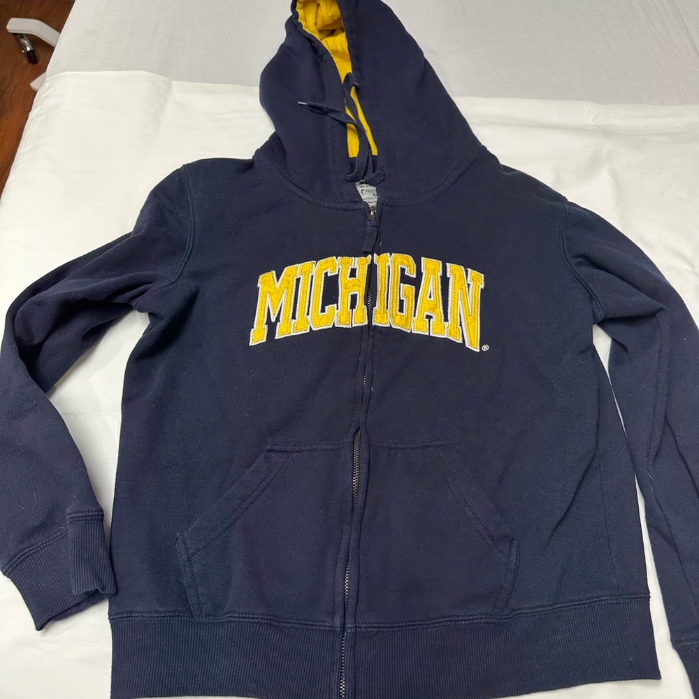 Steve & Barry's Navy and Yellow Michigan Hoodie- size is a youth medium